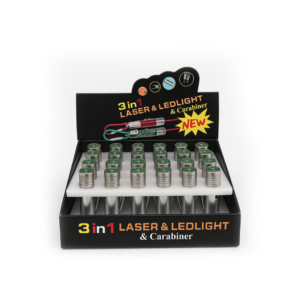 3'ü 1 Arada Kedi Lazer Oyuncağı - LED Işıklı ve Karabinalı İnteraktif Egzersiz Lazeri