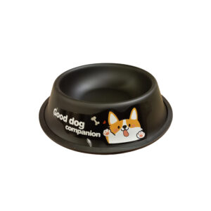 Renkli Desenli Paslanmaz Çelik Mama Kabı Kaymaz Tabanlı Kedi ve Köpek 22 cm
