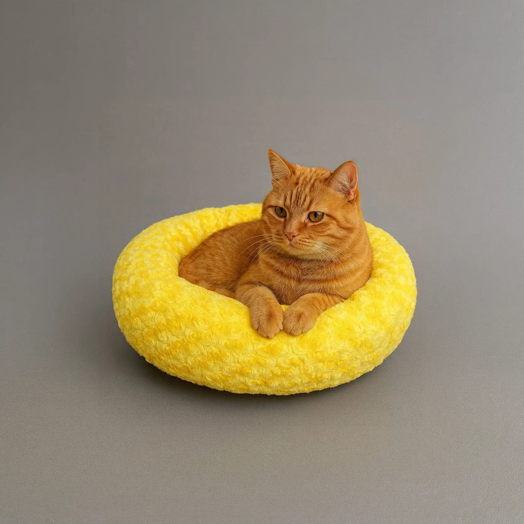 2193-PETPRETTY SİMİT YATAK PELUŞ SARI 55x55cm