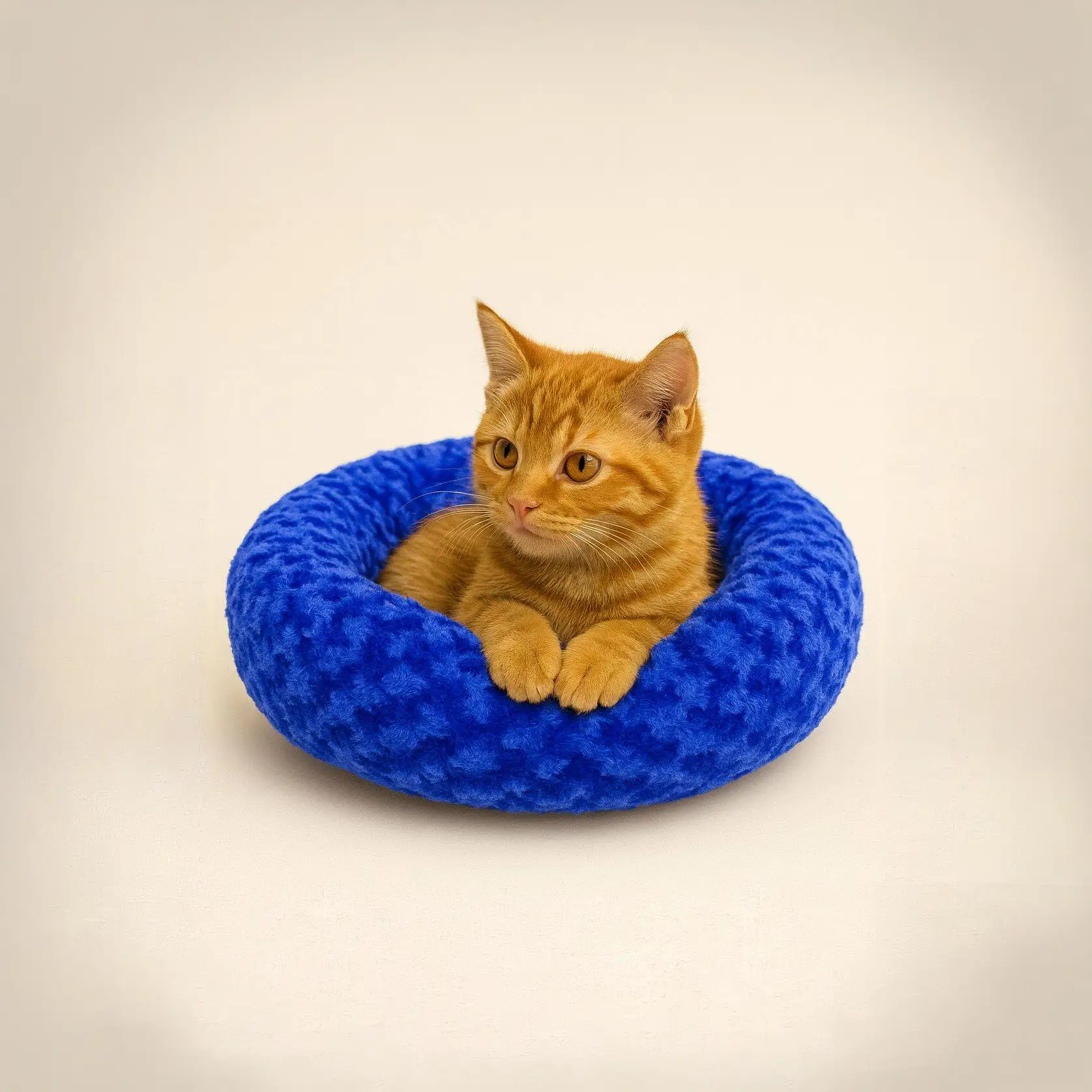 2195-PETPRETTY SİMİT YATAK PELUŞ MAVİ 55x55cm