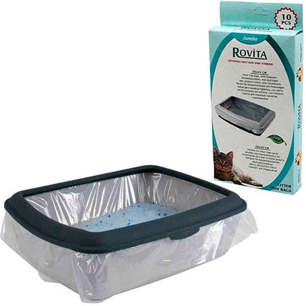 2210-Rovita Dayanıklı Kedi Kum Kabı Torbası 55x43 cm 10 Adet