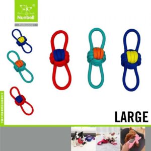 Nunbell Büyük Boy Sekiz Şekilli İpli Köpek Diş Kaşıma Oyuncağı 20x8 cm
