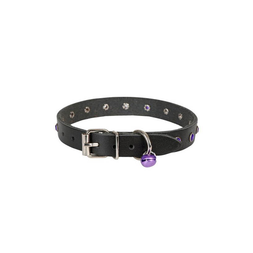 Cattie Gerçek Deriden Taşlı Kedi Boyun Tasması Xxlarge Siyah 1.5×27-33 Cm- 2064.jpg