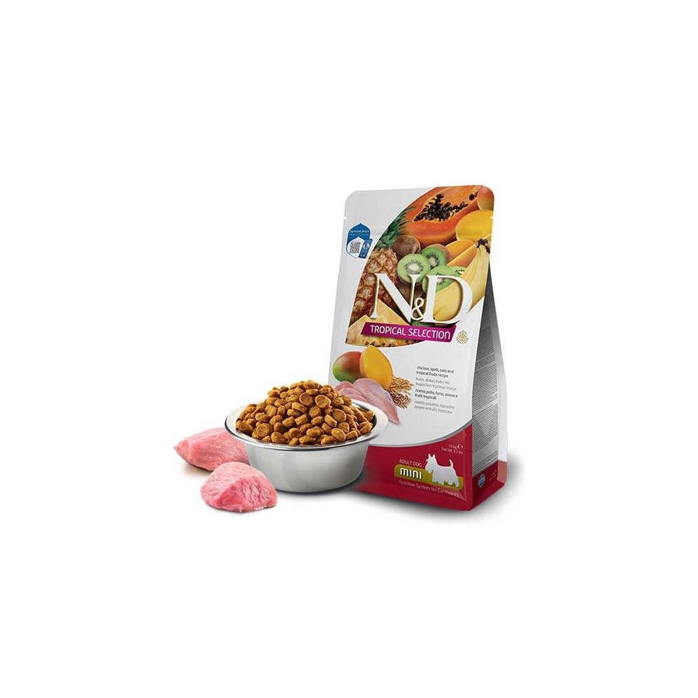 N&D Tropical Selection Tavuklu ve Tropikal Meyveli Mini Irk Yetişkin Köpek Maması 1,5kg-12+1 BAG FREE-3072