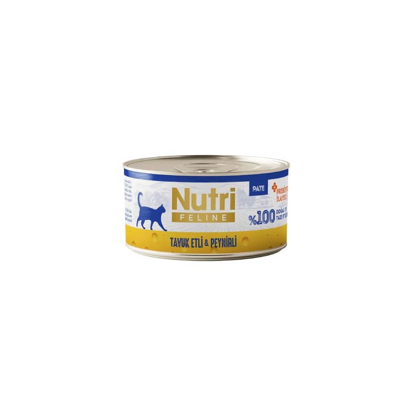 Nutri Feline Tavuk Etli ve Peynirli Tahılsız Yetişkin Kedi Maması (Pate) 70gr-2108