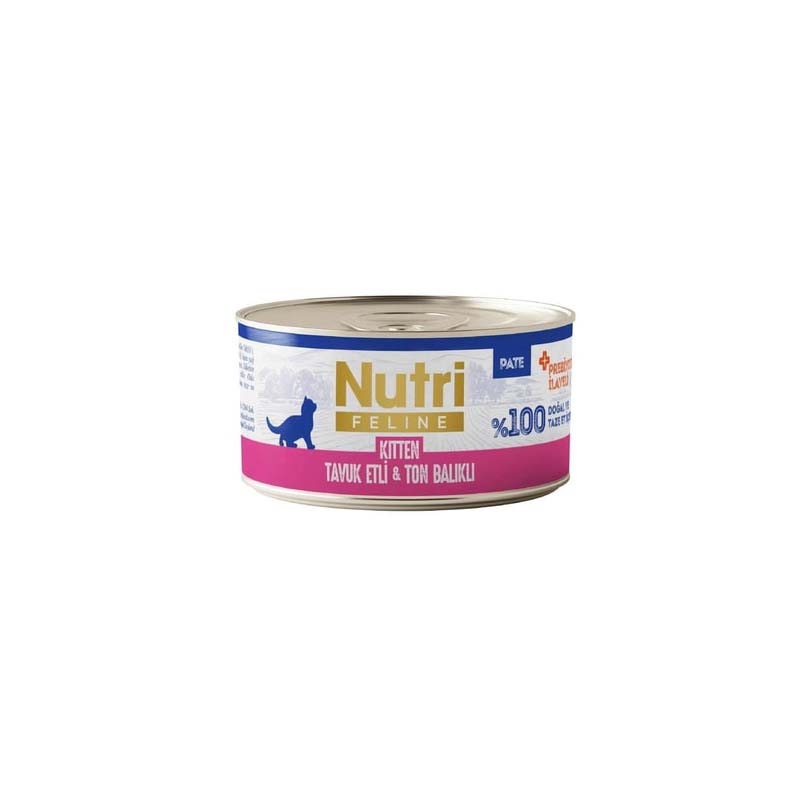 Nutri Feline Tavuk Etli ve Ton Balıklı Tahılsız Yavru Kedi Maması (Pate) 70gr-2106