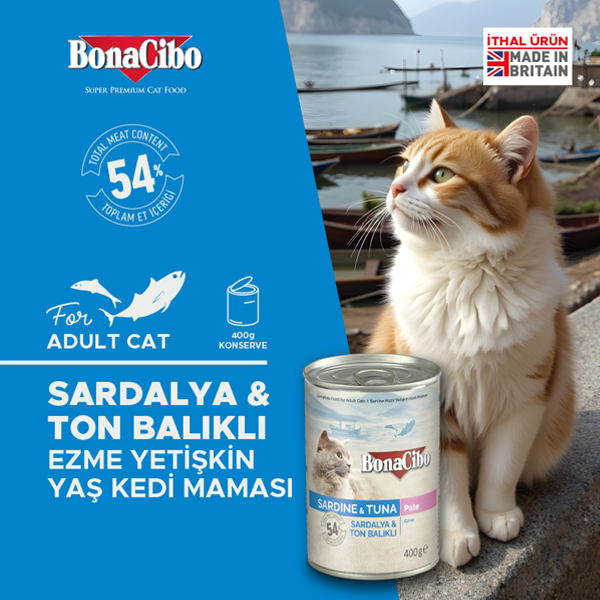 2245-BonaCibo Ezme Sardalya ve Ton Balıklı Yaş Kedi Maması