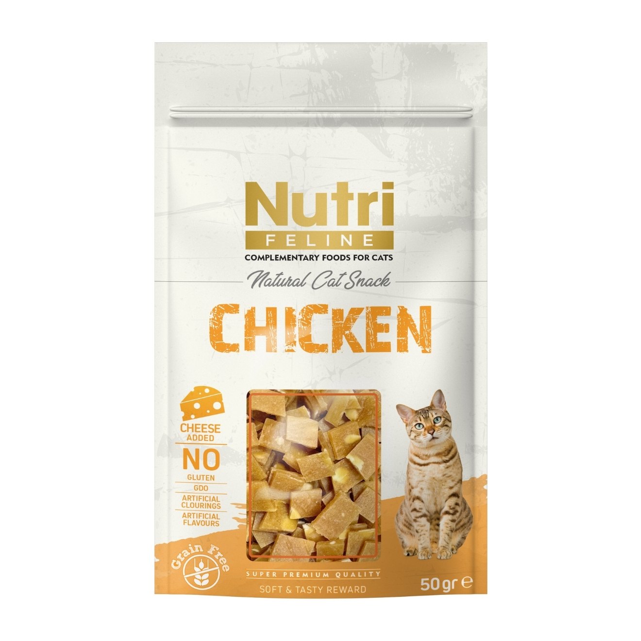 2255-NUTRİ FELİNE KEDİ-TAVUK VE PEYNİRLİ ÖDÜL MAMASI 50 GR